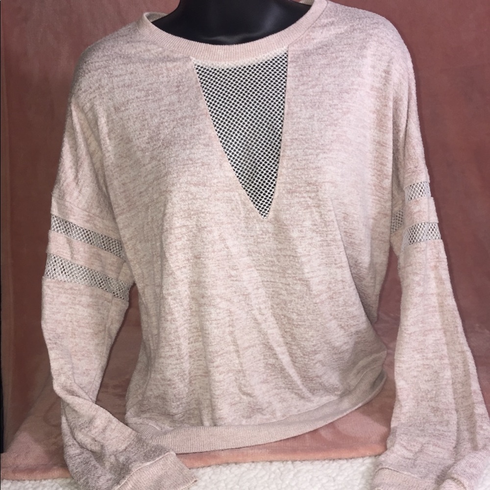 Light pink netted sweater